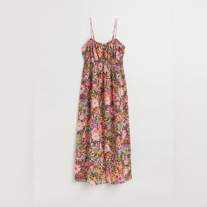 Smoked cotton midi dress